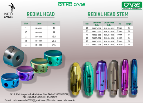 Neo Radial Head Catalogue